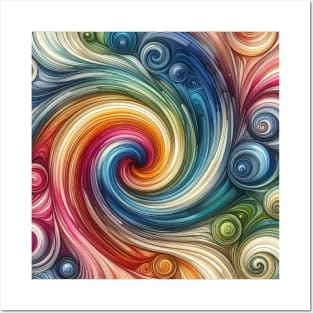 Psychedelic looking abstract illustration of Swirls Posters and Art